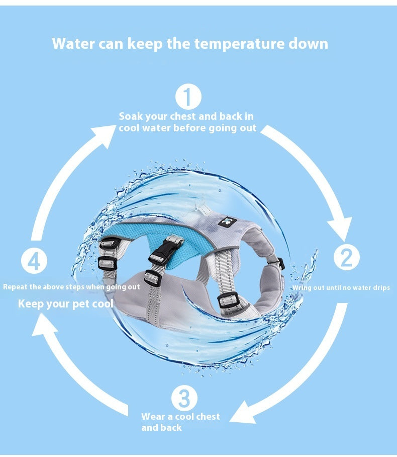 Reflective Pet Cooling Clothes Chest Strap