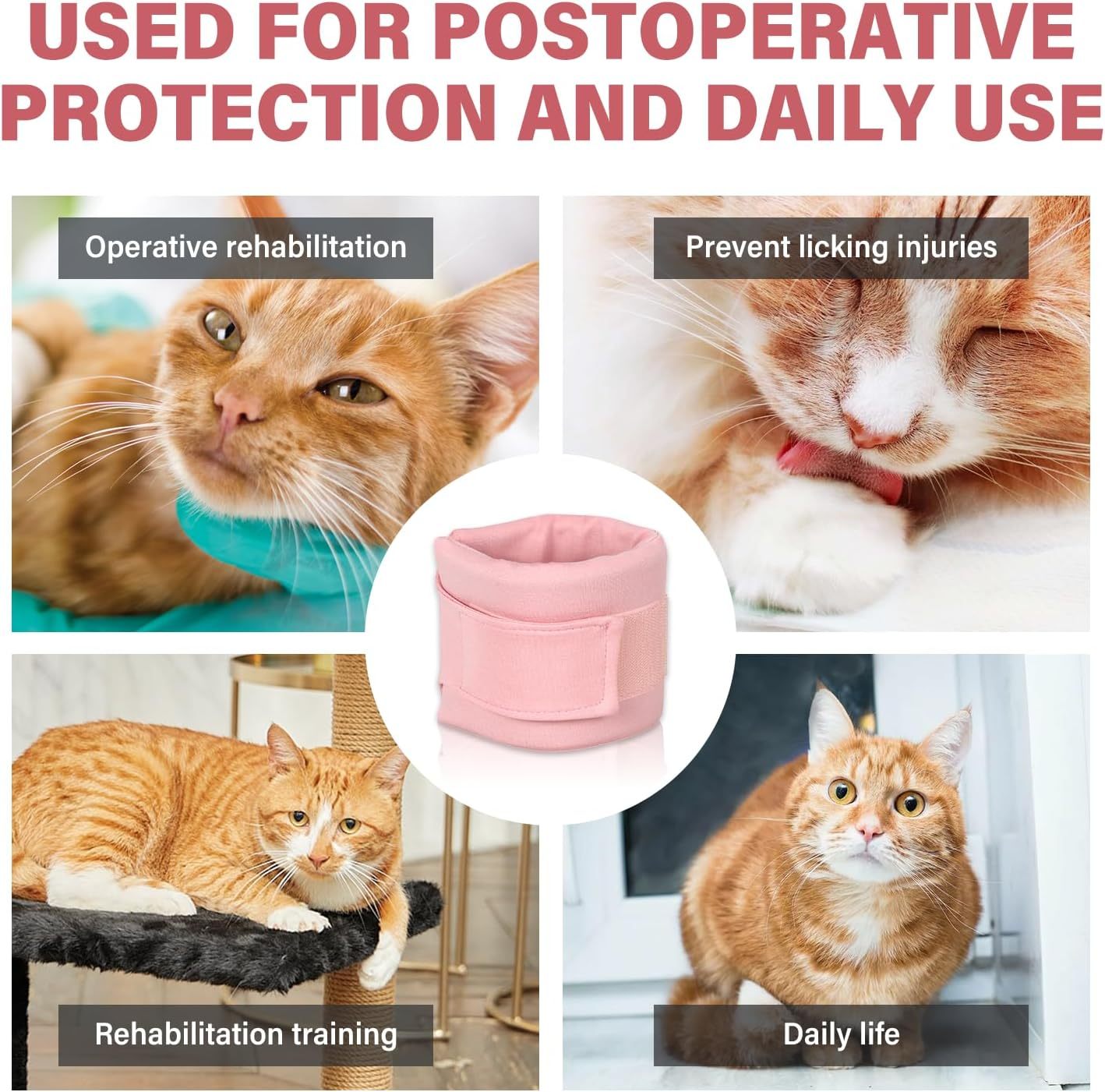 Ondaum Pet Soft Recovery Cat Cone Collar – Adjustable Neck Brace for Cats & Dogs After Surgery