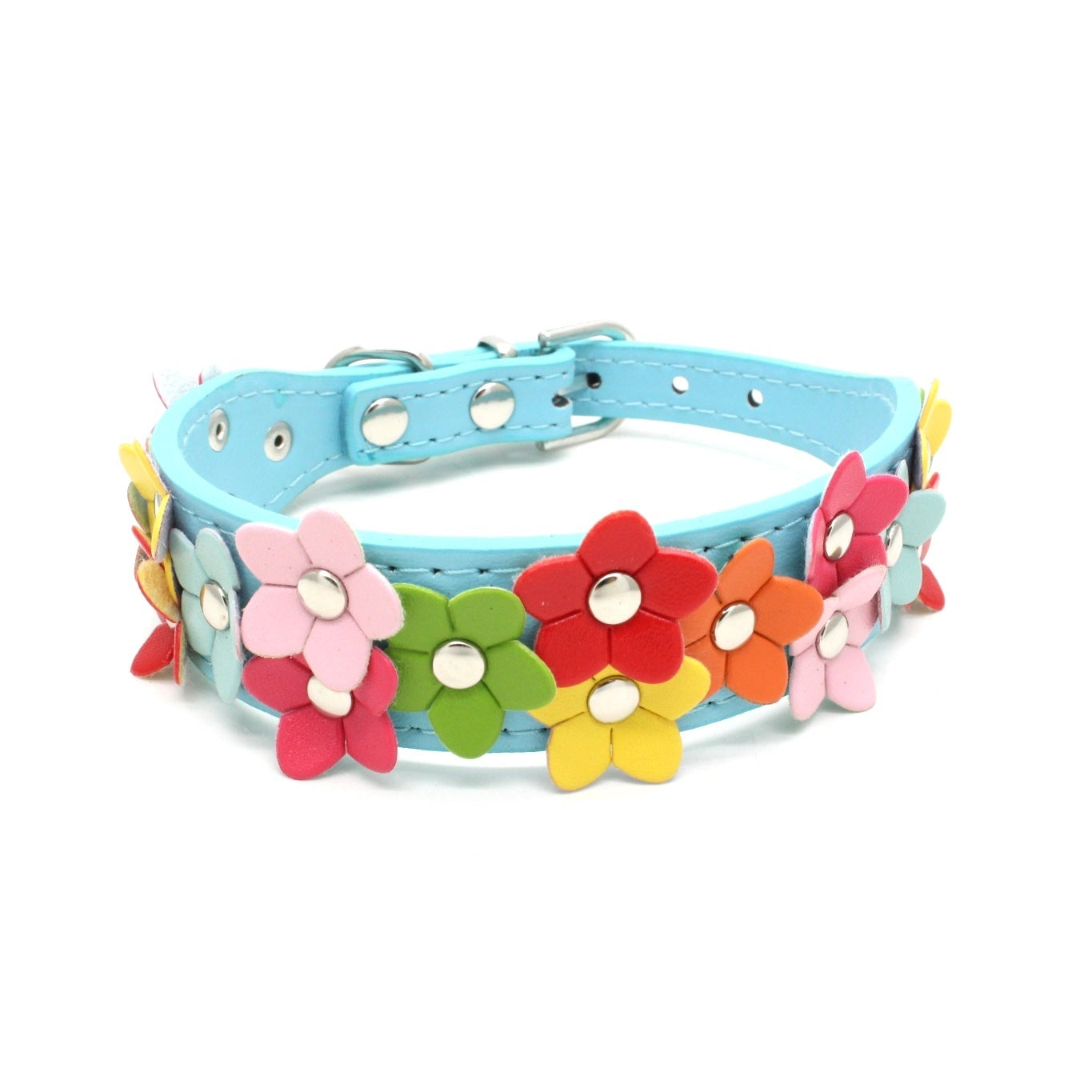 Double Row Flower Pet Collar for Dogs