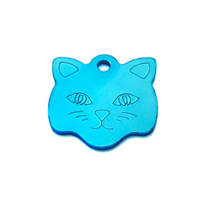 Cat head alumina pet tag