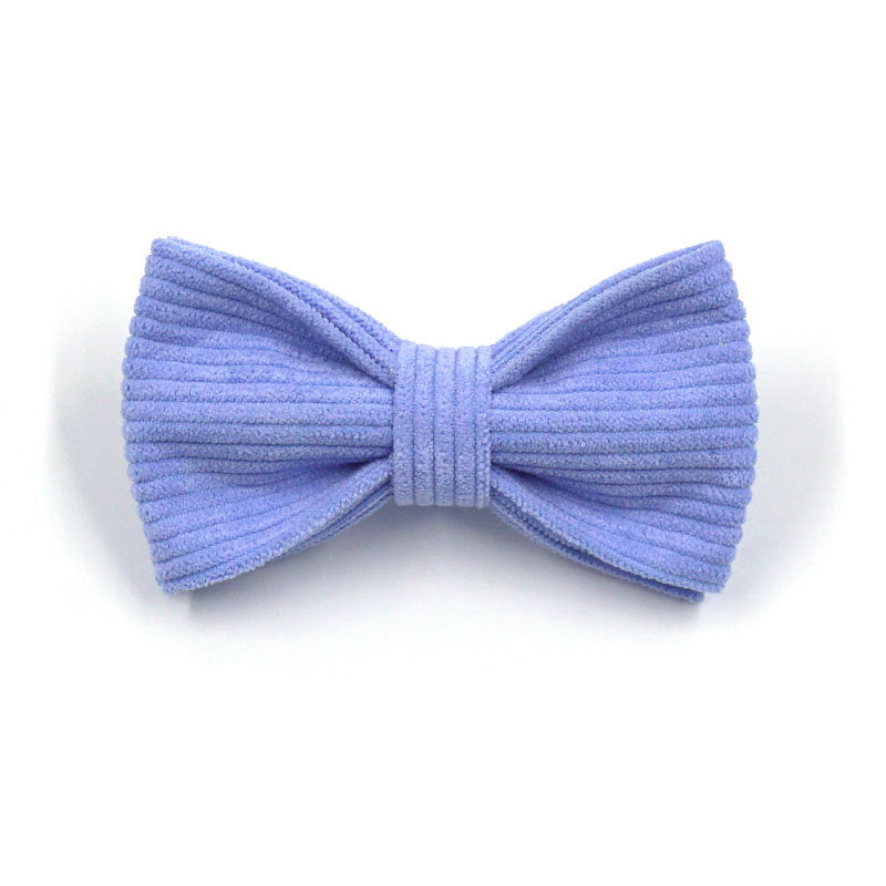 Solid Color Corduroy Pet Bow Collar Leash