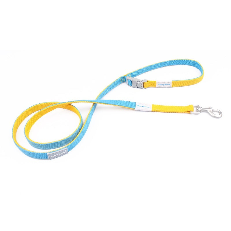 Color Matching Collar Release Buckle Dog Leash Hand Holding Rope Free Bell