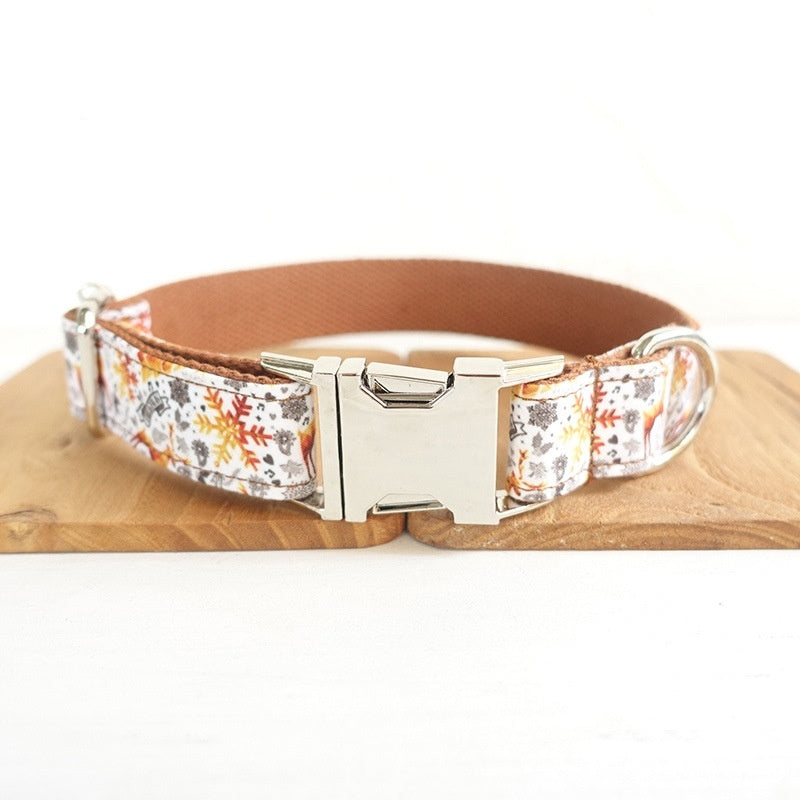 Christmas Series Dog Collar Bow Traction Set