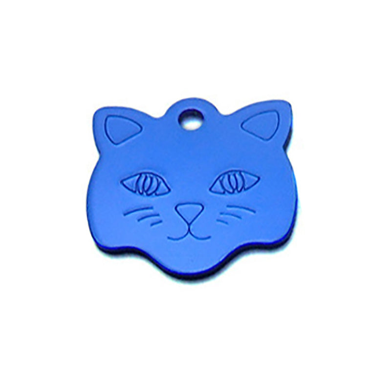 Cat head alumina pet tag