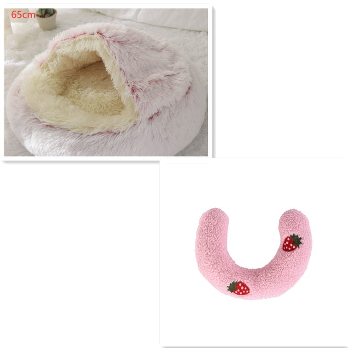 Plush Round Winter Pet Bed