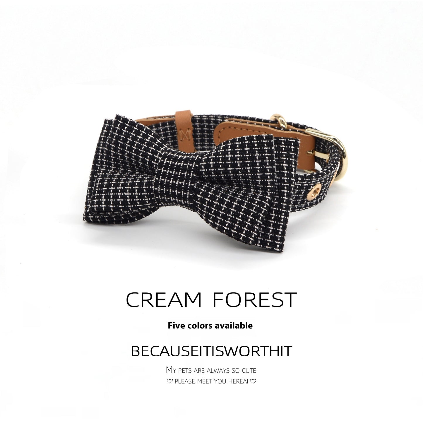 Stylish Dog Bow Collar for Small & Medium Breeds