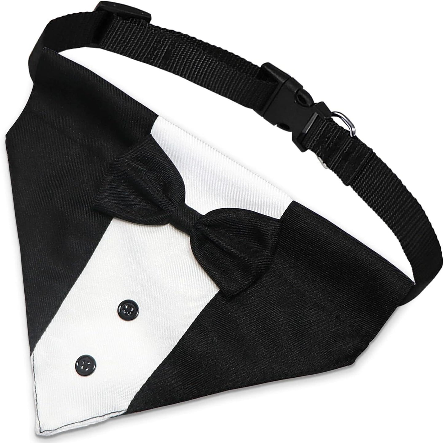 Dog Tuxedo Suit With Bow Tie And Bandana Adjustable Formal Costumes For Small, Medium, Large Dogs Perfect For Weddings Birthdays