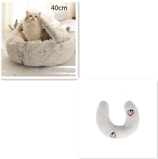 Plush Round Winter Pet Bed