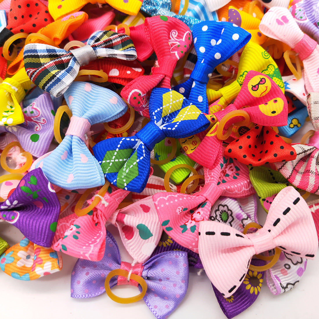 Pet Head Flower Bow Leather Band Ornament Dog