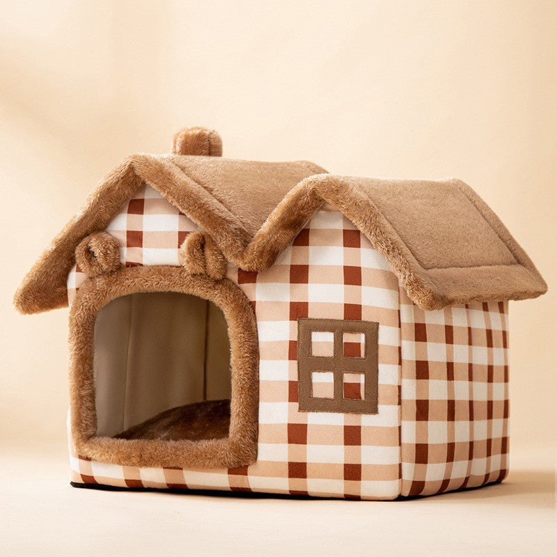 Foldable Pet Cave Bed
