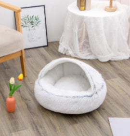 Plush Round Winter Pet Bed