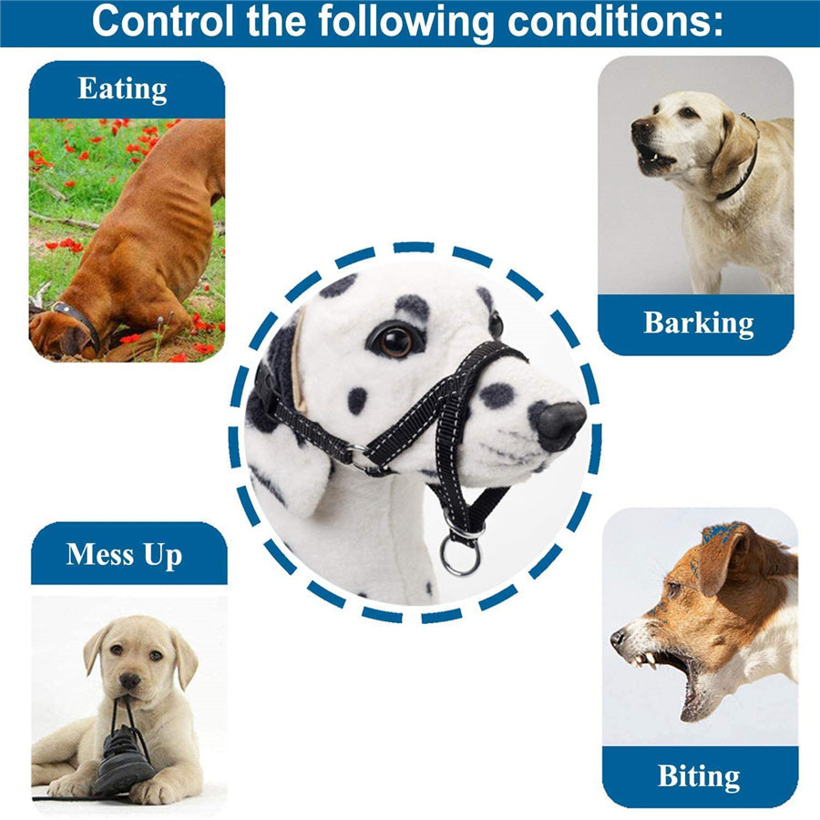 Adjustable Anti-Bite Mask Pet Traction Suit Mouth Cover
