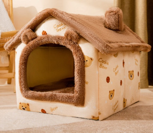Foldable Pet Cave Bed