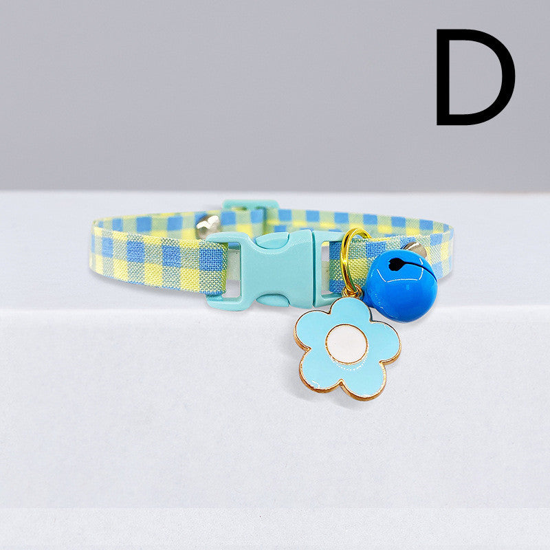 Cat Cute Checkered Collar Bell