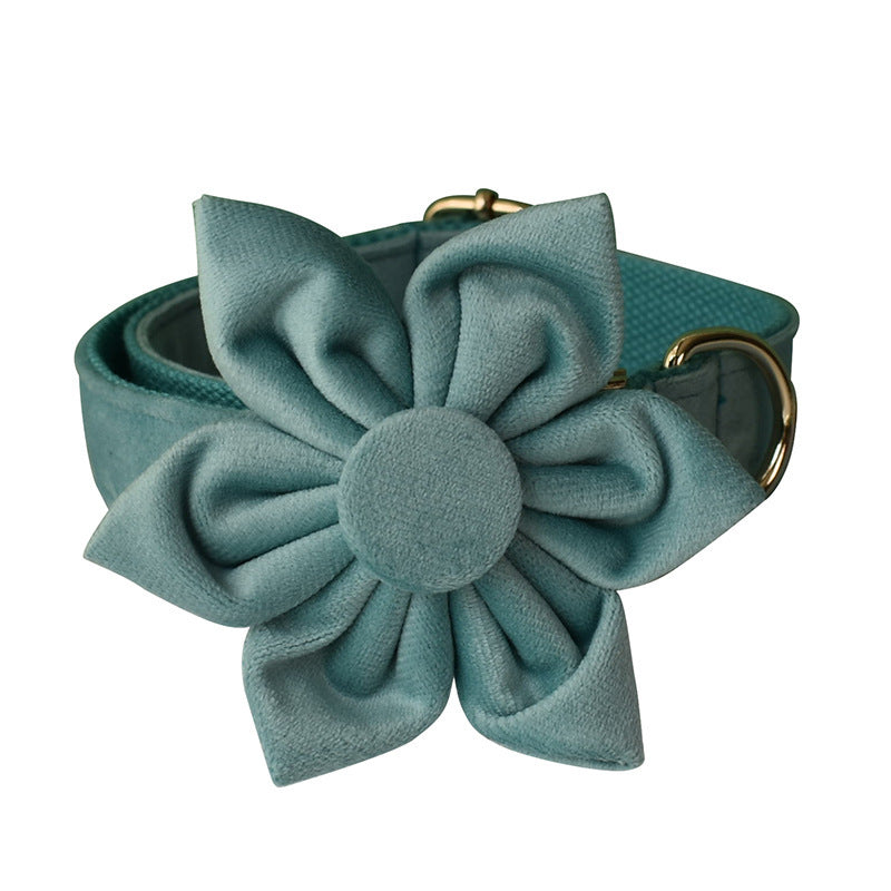 Lake Green Flannel Golden Dog Collar Pet Supplies