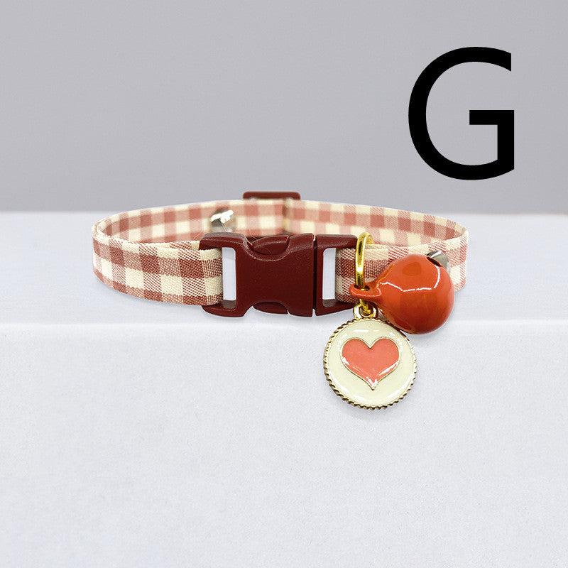Cat Cute Checkered Collar Bell