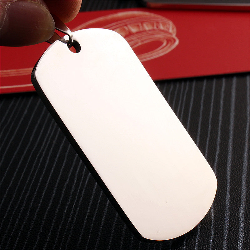 Stainless Steel Dog Tag Laser Engraving Tag Pendant Titanium Steel Dog Tag