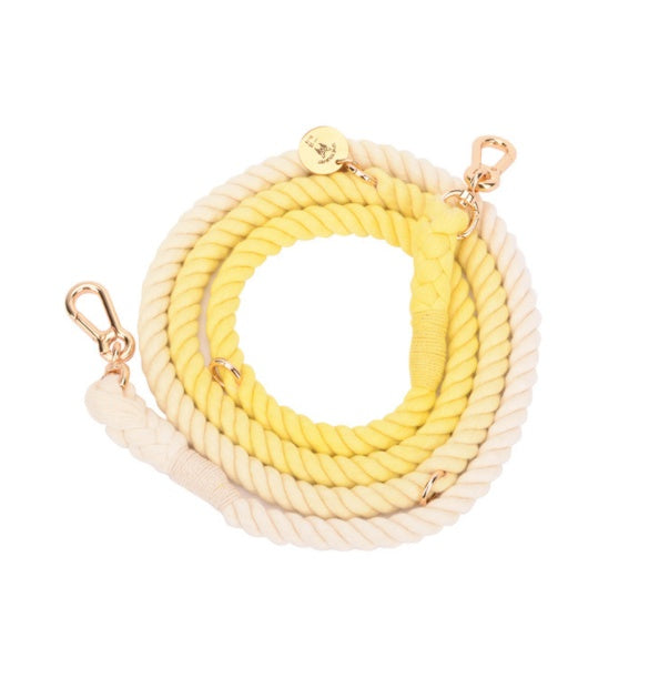 Multifunctional Rainbow Gradient Color Dog Traction Rope Collar Cotton Dog Walking Rope Hand-Woven Rope