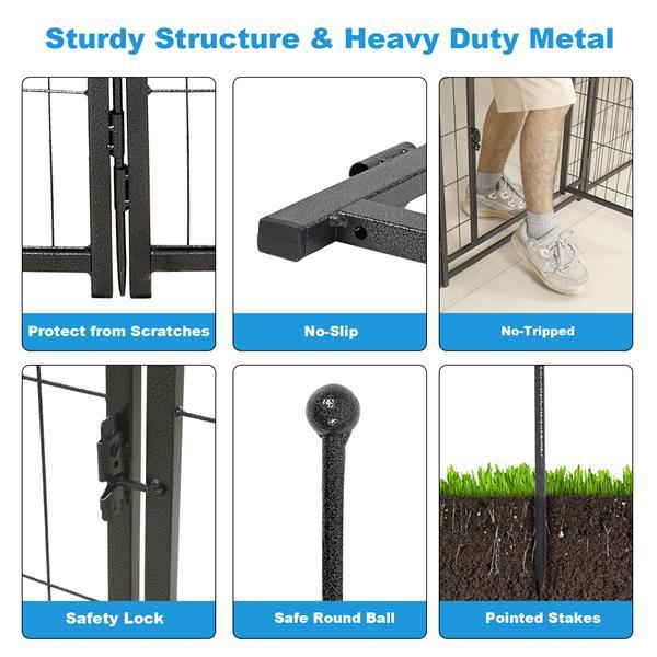 16 Piece Dog Fence, 31.6-inch High Dog Fence, Equipped With 2 Doors