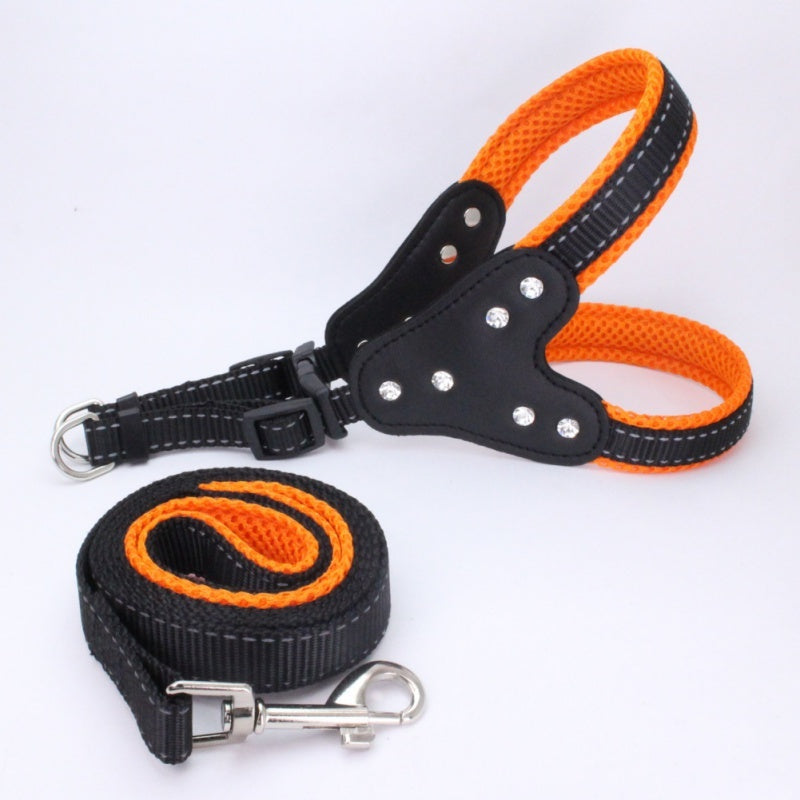 Dog chest back triangle chest strap