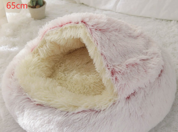 Plush Round Winter Pet Bed
