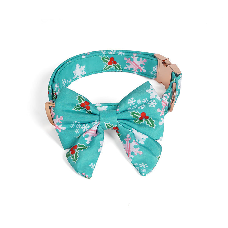 Pure Cotton Dog Bow Tie Necklace for Festive Wear