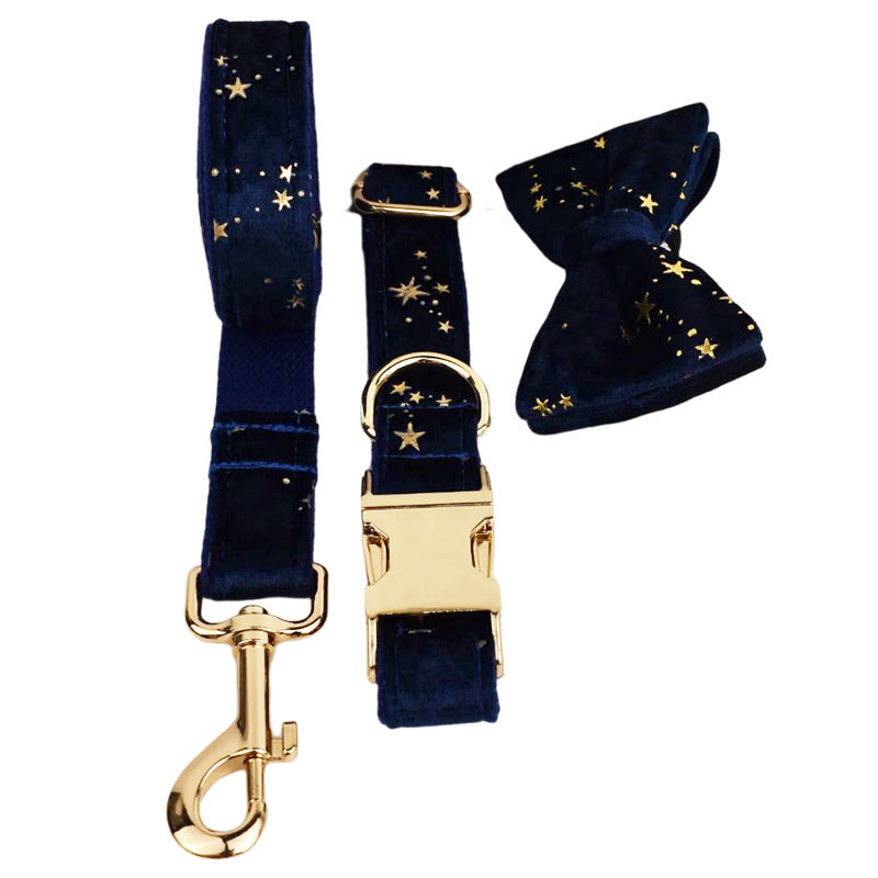 Velvet Pet Collar Traction Rope