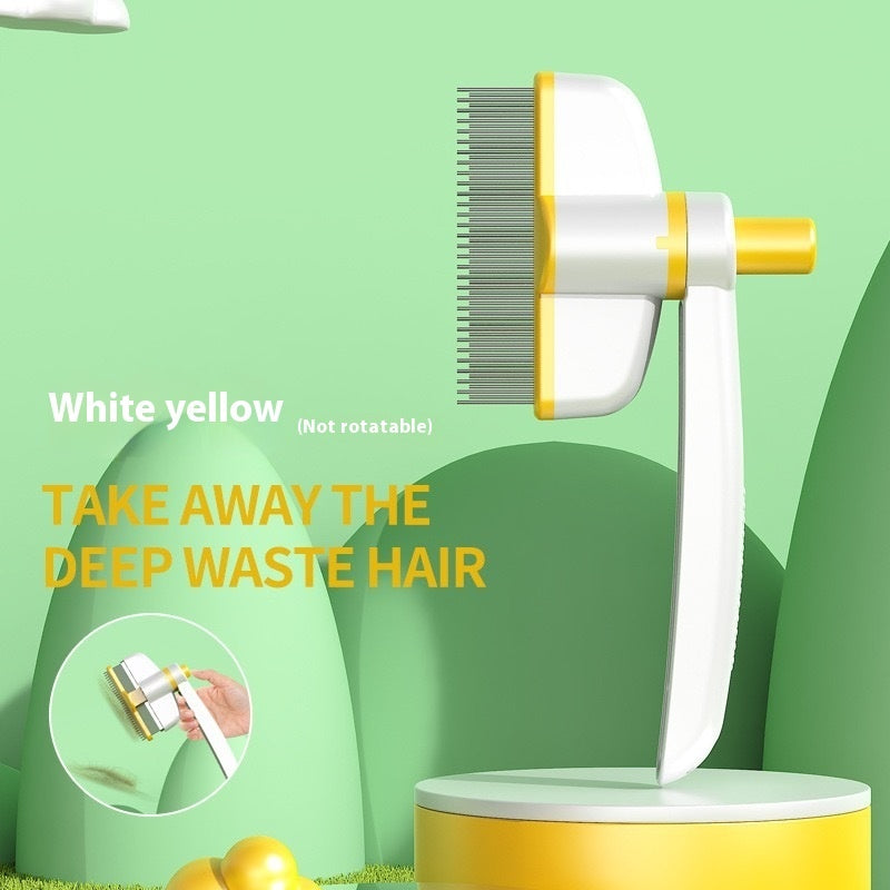 Self-Cleaning Pet Comb for Long-Haired Cats and Dogs - Effortless Grooming & Flea Removal