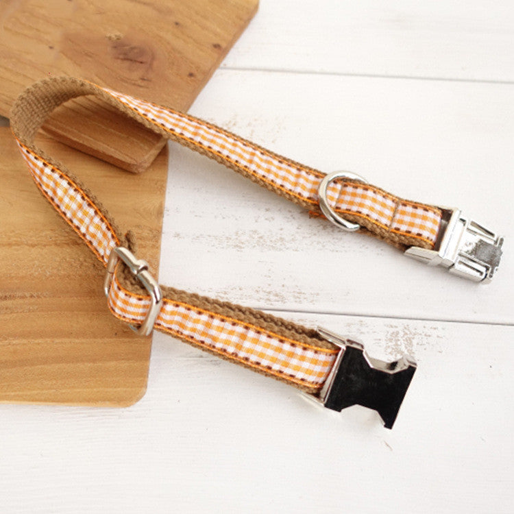 Stylish Plaid Dog Collar for Pets
