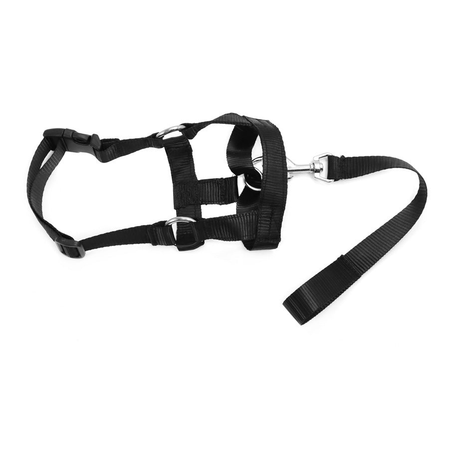 Adjustable Anti-Bite Mask Pet Traction Suit Mouth Cover