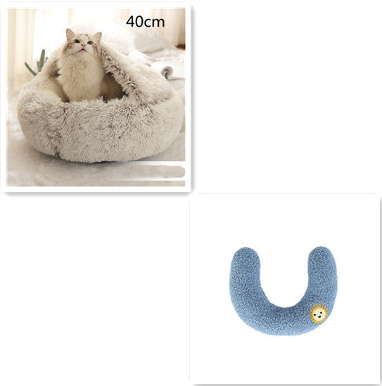 Plush Round Winter Pet Bed