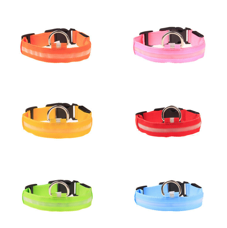 ONDAUM LED Luminous Pet Dog Collar – Rechargeable & Adjustable Night Safety Collar with Multicolor Lights