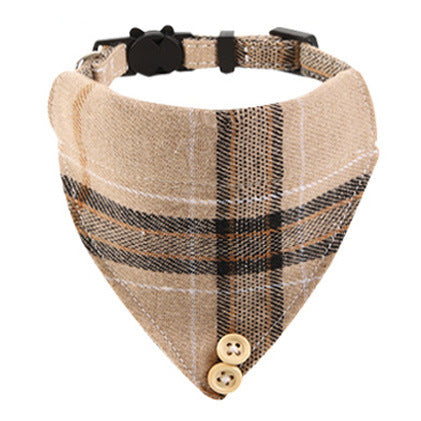 Ondaum Plaid Cloth Cat Collar – Stylish, Adjustable, and Comfortable for Year-Round Use