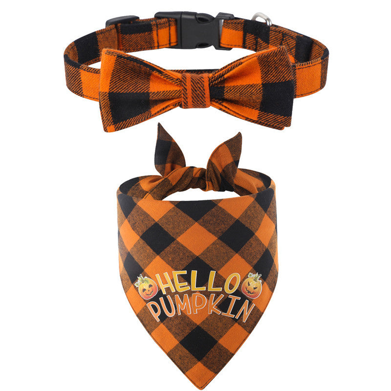 Dog Collar Bib Combination Pet Slobber Bow
