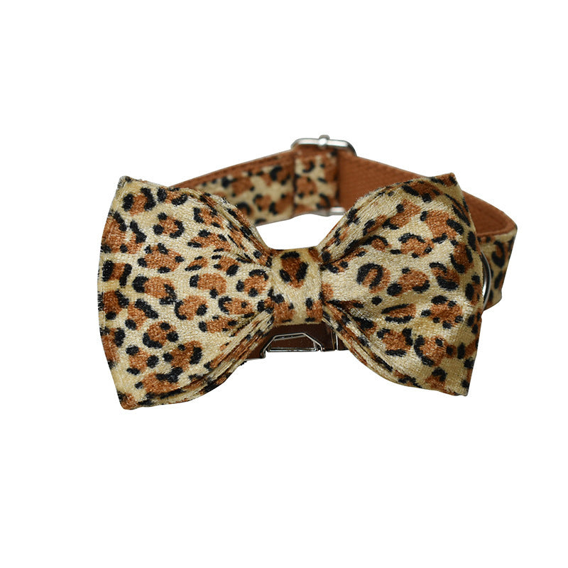 Deep Bottom Leopard Print Zinc Alloy Dog Collar