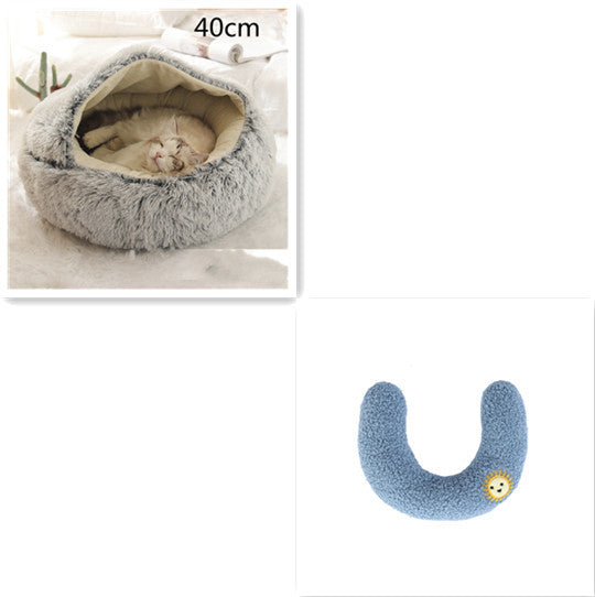 Plush Round Winter Pet Bed