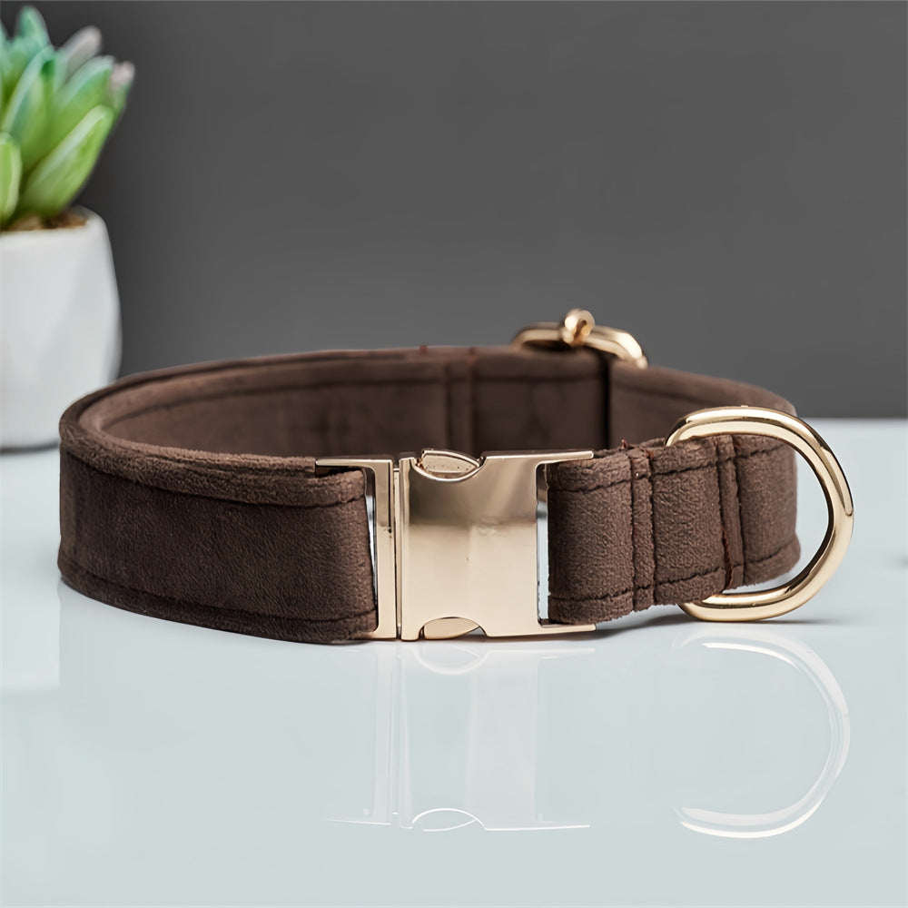 Ondaum Solid Color Dog Collar with Hand-Held Leash – Durable & Stylish Pet Accessory