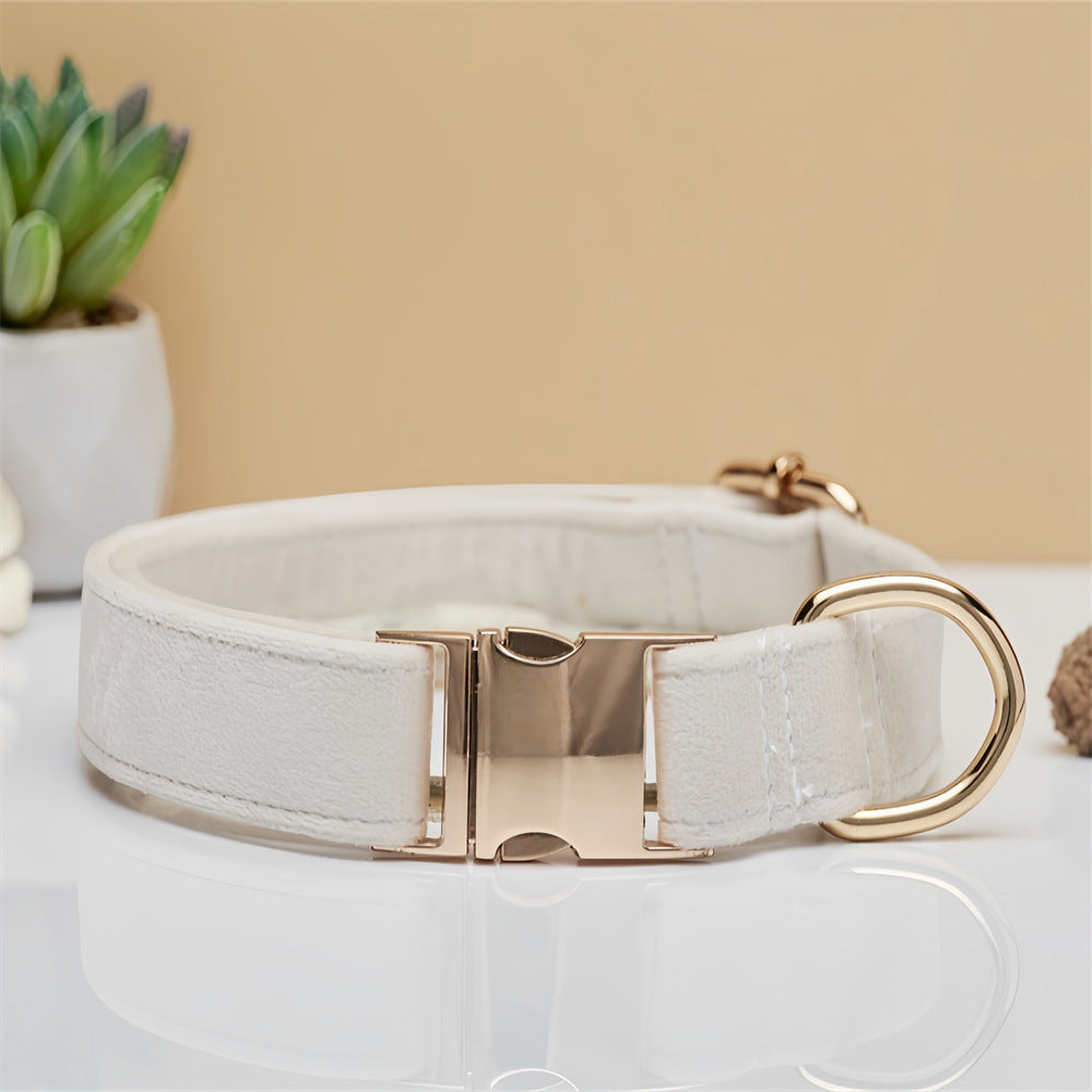 Ondaum Solid Color Dog Collar with Hand-Held Leash – Durable & Stylish Pet Accessory