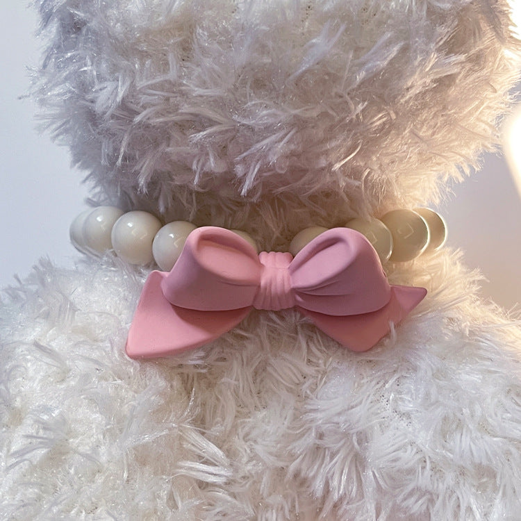 Stylish Monochrome Bow Cat Collar for Holidays