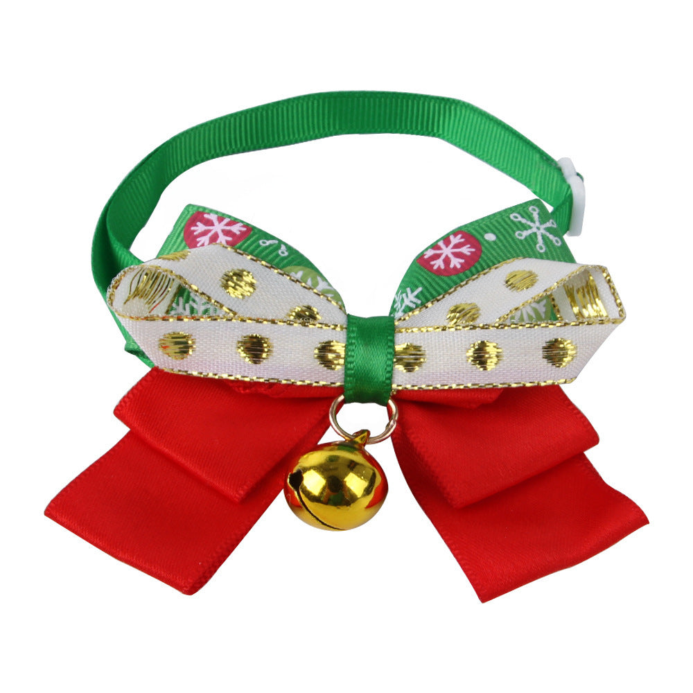 Dog Bell Christmas Collar Dress Up Bow