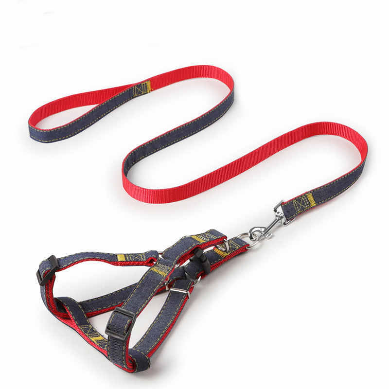 Denim Pet Leash Sewn Cloth Wear-resistant Chest Strap
