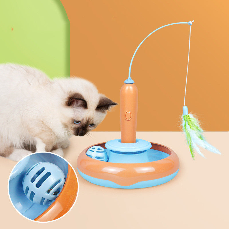 2-in-1 고양이 인터랙티브 턴테이블 장난감
