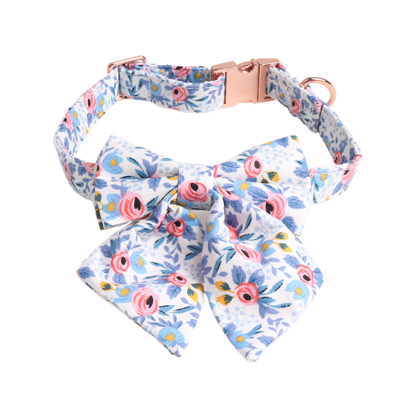 Fashion Pet Dog Print Bow Collar
