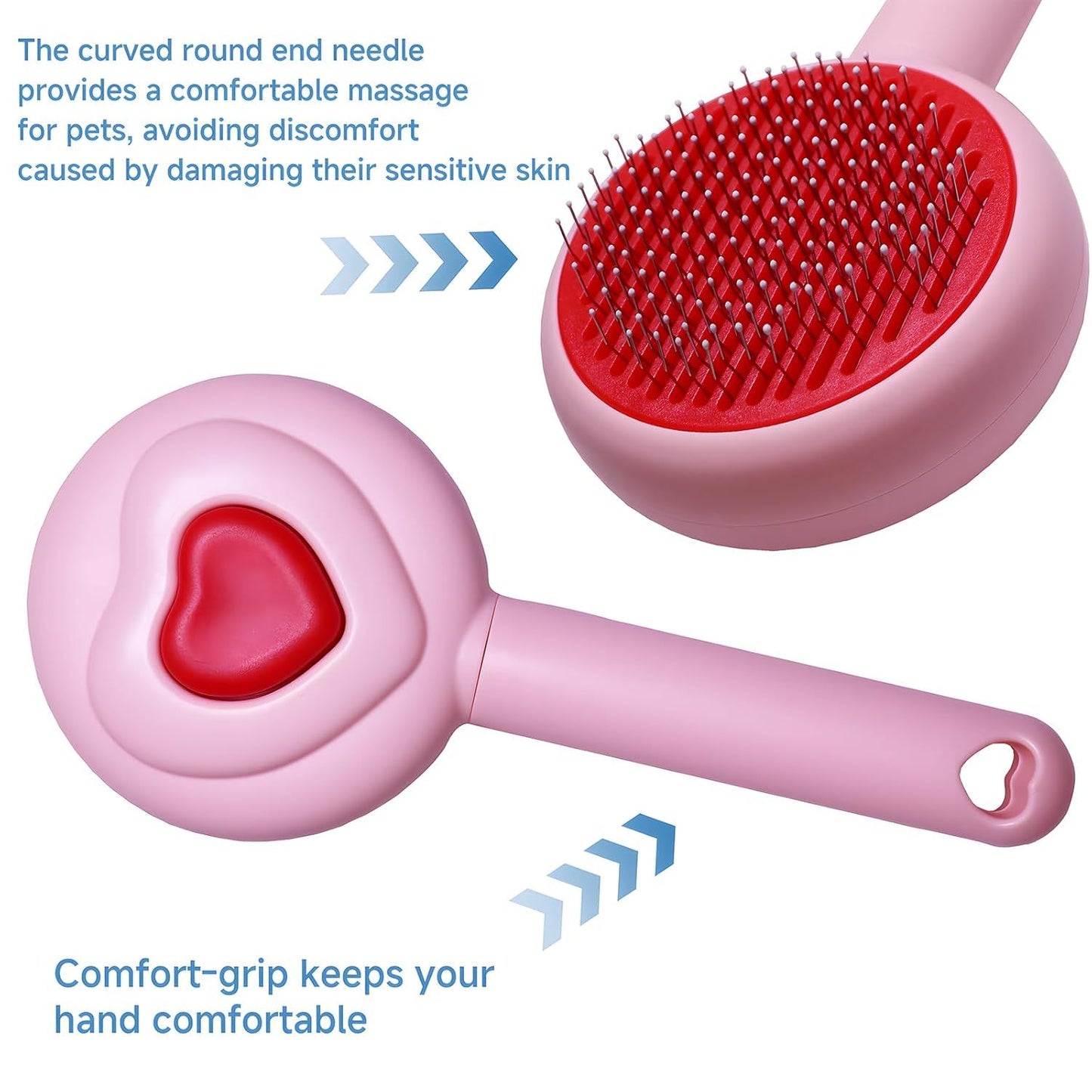 Pet Beauty Hair Removal Comb Cat Brush - One Click Release Care Cat Comb Dog Hair Removal Brush