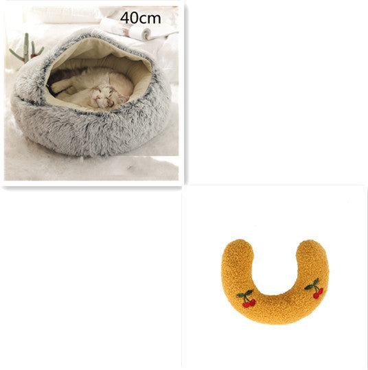 Plush Round Winter Pet Bed