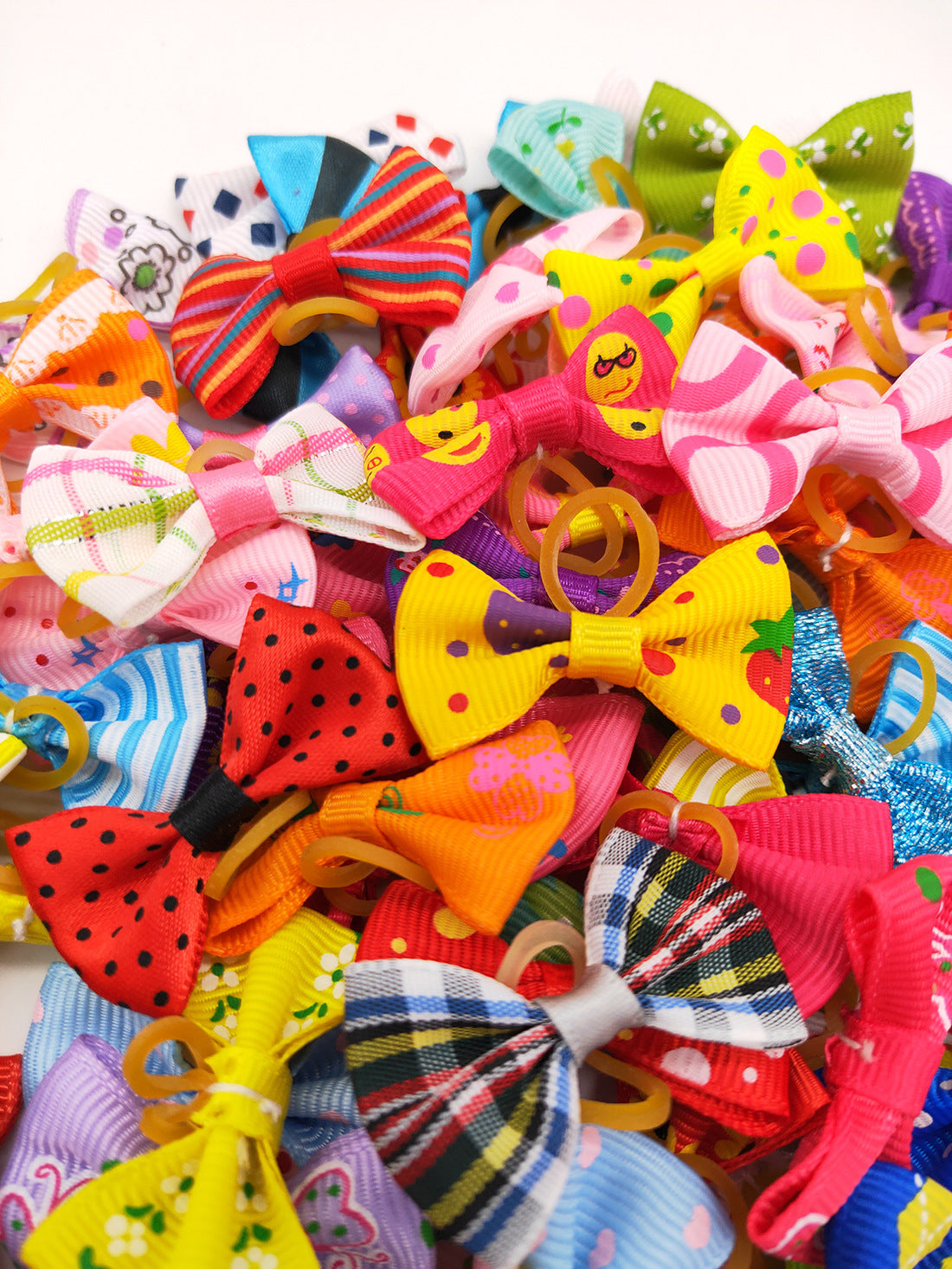 Pet Head Flower Bow Leather Band Ornament Dog