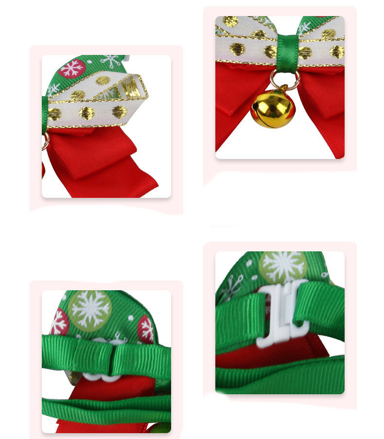 Dog Bell Christmas Collar Dress Up Bow
