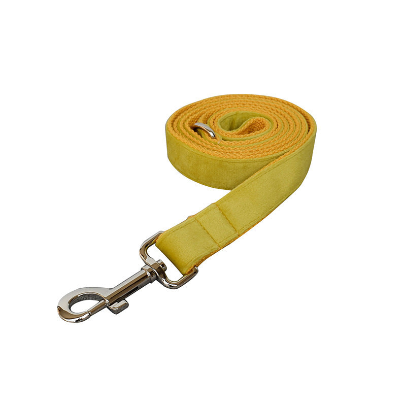 Yellow Fleece Pet Dog Collar Adjustable For Medium To Large Dogs