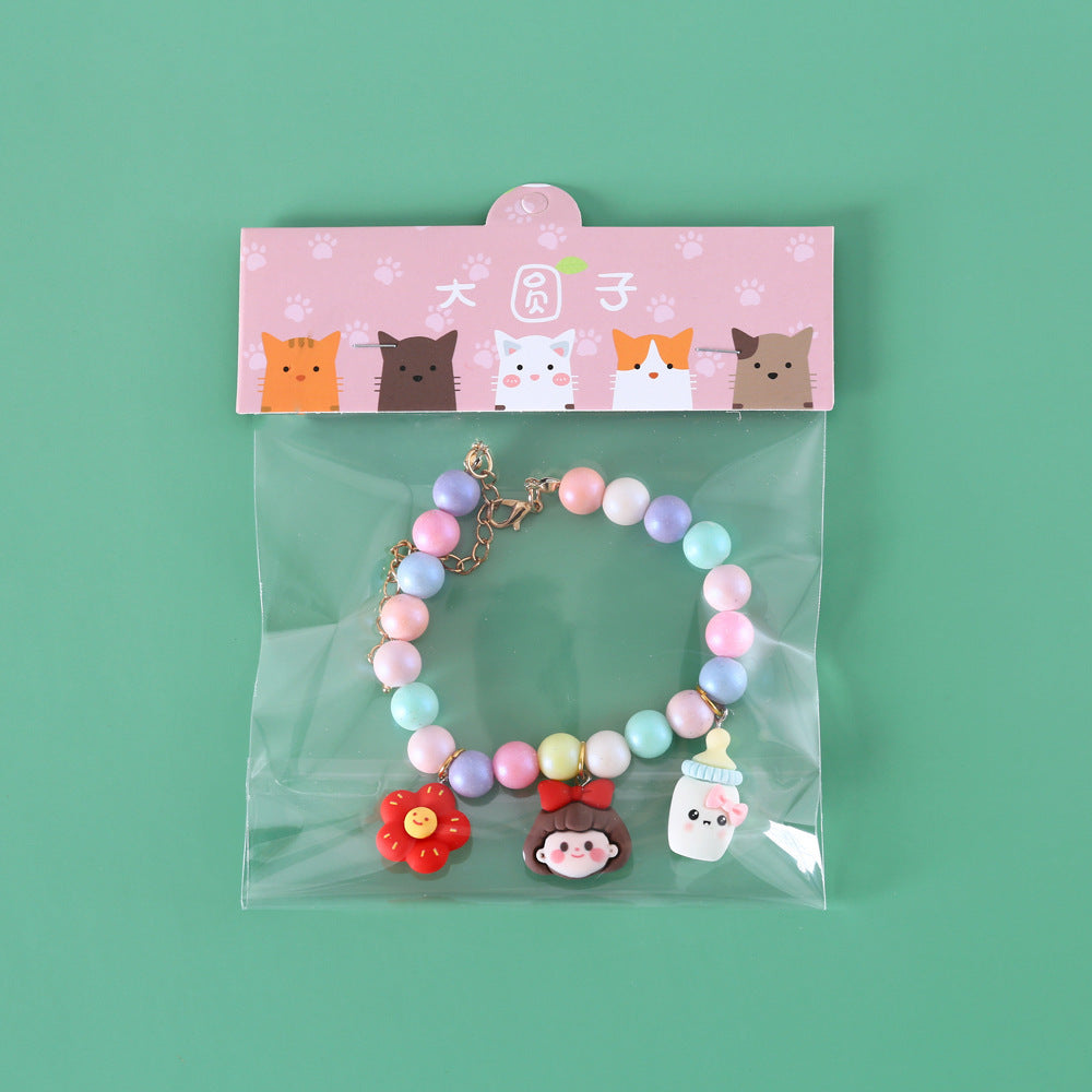 Cat Dog Colorful Pearl Dream Moon Headdress Meteor Rabbit Collar Birthday Shooting Accessories Necklace Bracelet