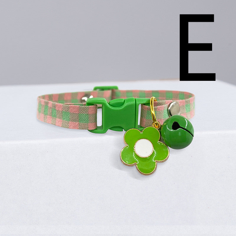 Cat Cute Checkered Collar Bell
